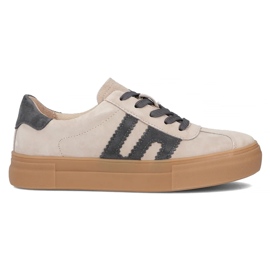 Læder sneakers filippo dp6798/25 beige med grå