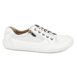 Olivier Barefoot kvinder minimalistiske læder sneakers 770 perforeret hvid
