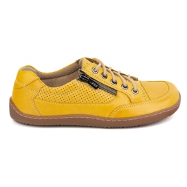 Barefoot kvinder minimalistiske læder sneakers Olivier 770 perforeret gul
