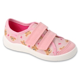 Befado Pink Children’s Stene's tøfler 772y018 i en bamse lyserød