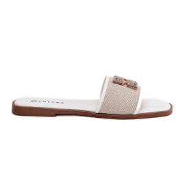 Boto Elegant kvinders flip flops med fladhælet dekoration hvid