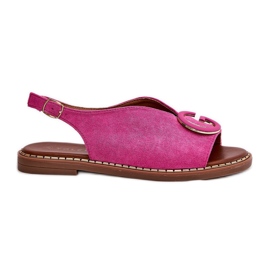 Flade sandaler med en lyserød dekoration