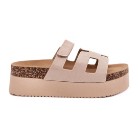 Hjemmesko på en massiv platform beige