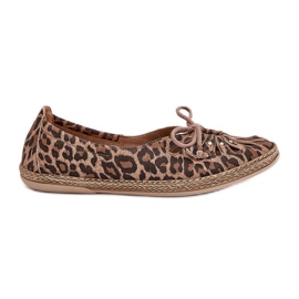 Zazoo Natural Leather Ballerinas Leopard Leopard Print 10179 Brown brun