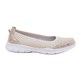 Læder Openwork Vinceza Ballerinas 95323 Beige