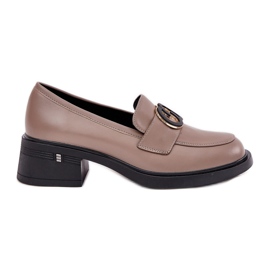 Vinceza 18102 beige læder loafers