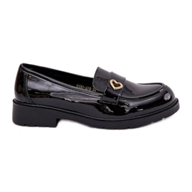 S.Barski Malede kvinders loafers med hjerte S. Barski Hy51-379 Sort