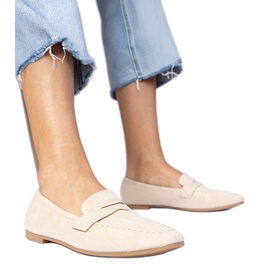 Beige elegante loafers fra Ekozamsz