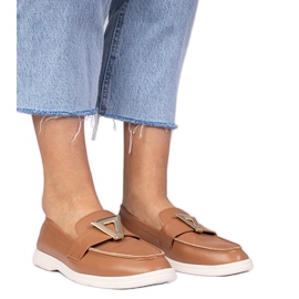 Brown Women's Loafers med en elegant dekoration brun