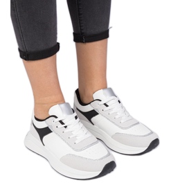 Hvide damesneakers med glitter