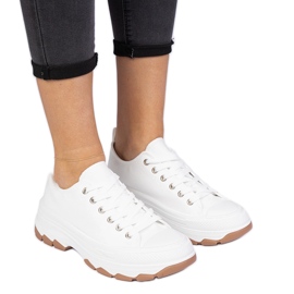 Hvide sneakers med tyk sål