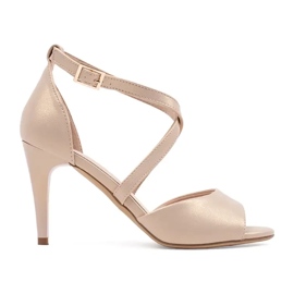 Kvinders sandaler på Sergio Leone Pearl Heels beige