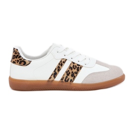 Lav kvinders sneakers med Eco Leather White Leopard Print hvid