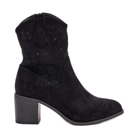 Openwork Boots Women's High Heels S.Barski Hy51-125 Sort