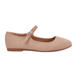 Ballerinas med øko bælte beige
