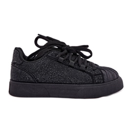 Kvinders sneakers med dekoration på platformen sort