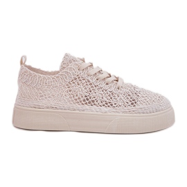 Blaci kvindes sneakers på platformen lys beige