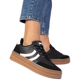 Sorte sneakers kvinders sneakers på platformen