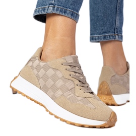 Beige sportssneakers til kvinder