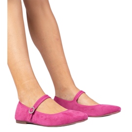 Pink ballerinas fra Ekozamsz med zirkoner lyserød