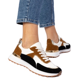 Kvinders hvide og hvide sneakers med glitter
