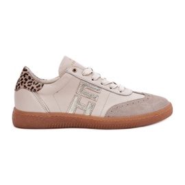 CheBello Læder sportssko sneakers kvinders leopard chello 4640 beige