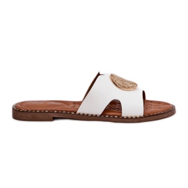 Flade kvinder flip flops med en dekorativ hvid detalje