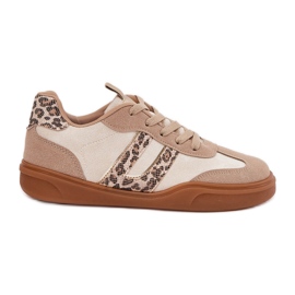 Kvinders sneakers med Eco Suede Leopard Beige
