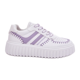 Sneakers på platform til kvinder, lilla violet