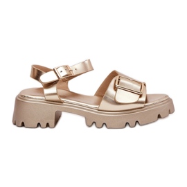 Eco Leather Women's Sandals med gylden spænde