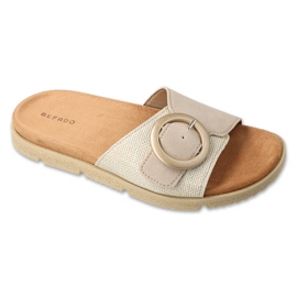Befado Kvinders læder hjemmesko 158d276 beige