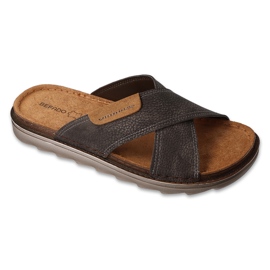 Befado mænds læder hjemmesko 158m027 Brown brun
