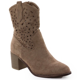 Kvinders Openwork Boots Brown Suede S.Barski Hy51-125 brun