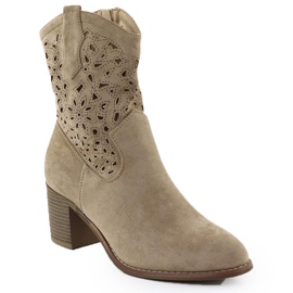 Kvinders åbne værkstøvler Beige Suede S.Barski Hy51-125