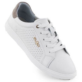 Hvid filippo dp6738 lædersportsko