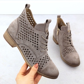 Kvinders Openwork Boots Suede Khaki Potocki SZ12091 grøn
