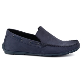 Olivier Mænds læder moccasins 700knt roman Nubuk blå