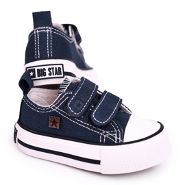 Børns lave sneakers med velcro Big Star HH374201 Marineblå