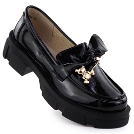 Sort filippo dp610 læder loafers lakerede høje hæle