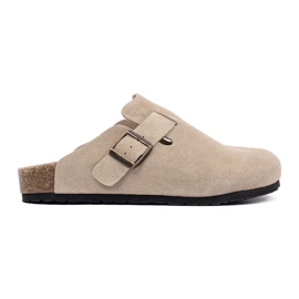 Goodin Lys -bærende kvinders læder flip flops beige