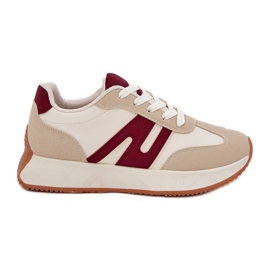 Kvinders sportssko på beige-blå platform