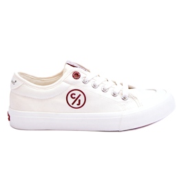 Kvinder Cross Jeans Stof Sneakers LL2R4043 Hvid