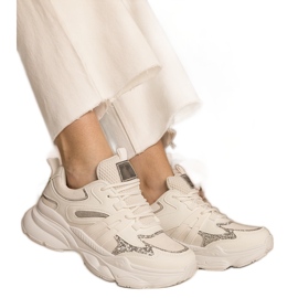 Hvide sneakers kvinders sportssport med glitter