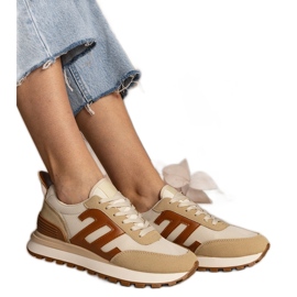 Beige kvinders sports sneakers