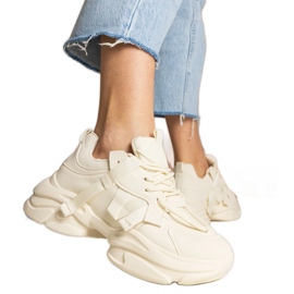Beige sneakers kvinders massive sportsgrene