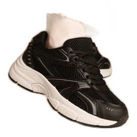 Sorte sneakers kvinders sport med glitter