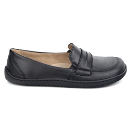 Olivier Barefoot elegante kvinders minimalistiske læder loafers 1280 sort ansigt
