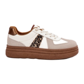 Kvinders sneakers på platformen leopard beige