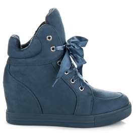 Ideal Shoes Varme ruskindssneakers blå