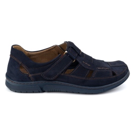 KOMODO Velcro lædersko 937 marineblå